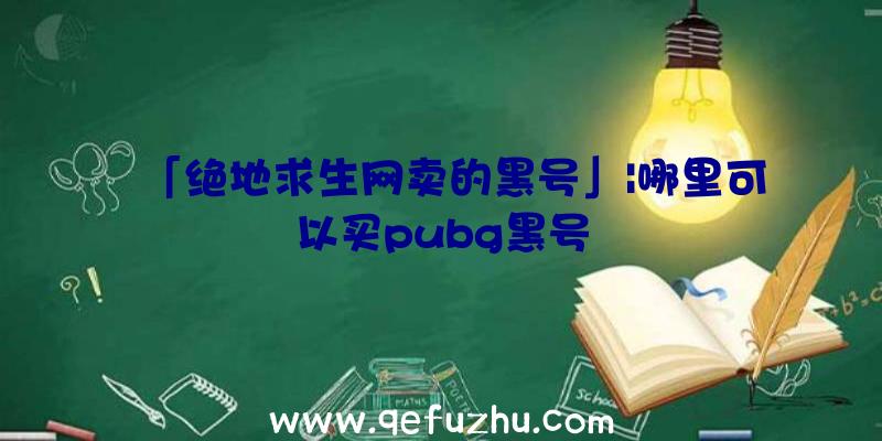 「绝地求生网卖的黑号」|哪里可以买pubg黑号